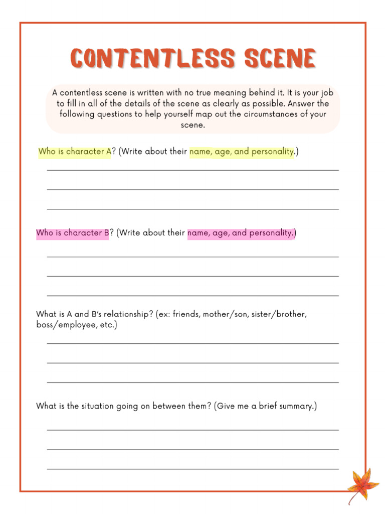 Aaeugenia Odum - ContentlessSceneOpenScenePlanningWorksheet-1.Png | PDF