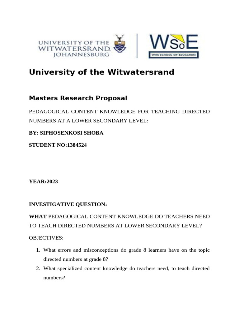 research proposal | PDF | Teachers | Knowledge