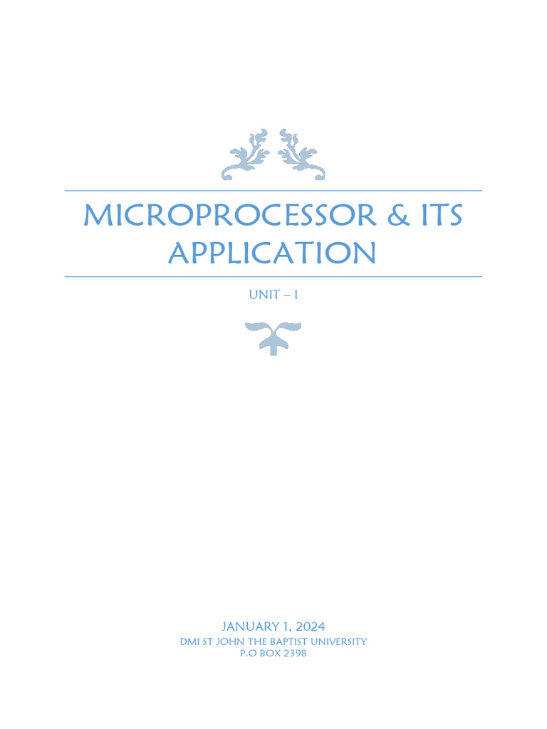 UNIT-1 Microprocessor & Its Applicationss | PDF | Central Processing ...