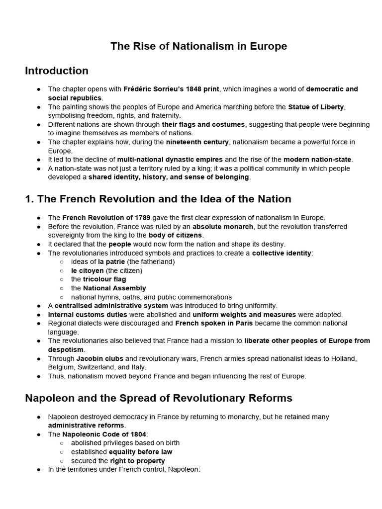 The Rise of Nationalism in Europe | PDF