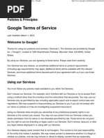 Google Terms of Service: Policies & Principles