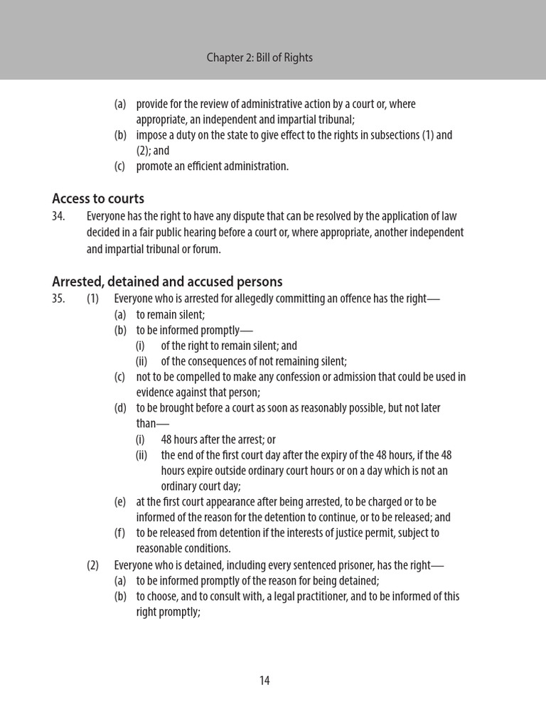 Section 35 of Constitution | PDF | State Of Emergency | Right To Silence