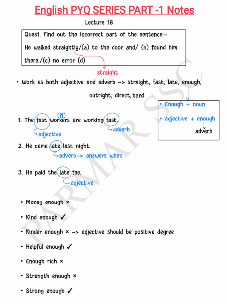 Parmar English Pyq Class Notes (2) | PDF