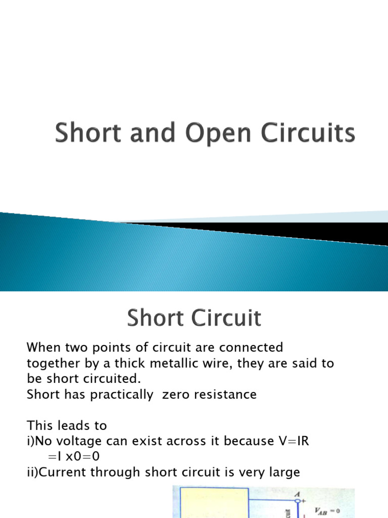 4.Short and Open Circuits | PDF | Series And Parallel Circuits ...