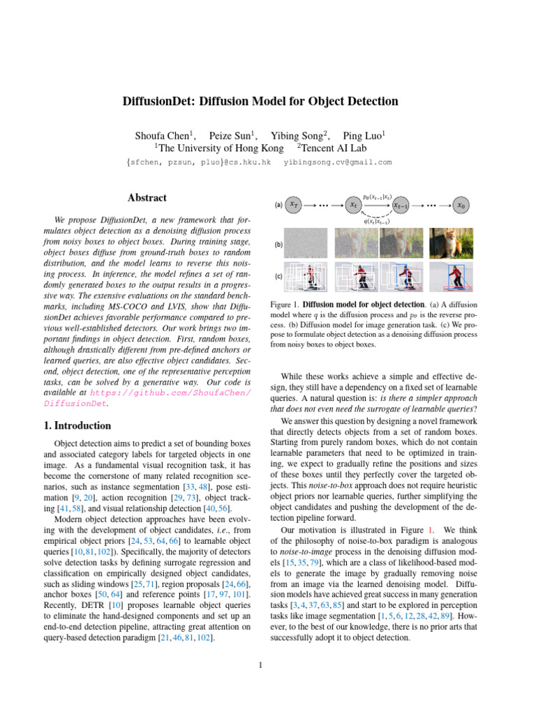 DiffusionDet- Diffusion Model for Object Detection | PDF | Applied ...