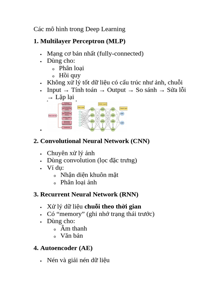 Các mô hình trong Deep Learning | PDF