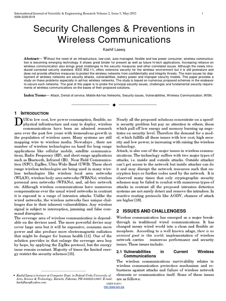 Security Challenges and Preventions in W-2 | PDF | Computer Network ...