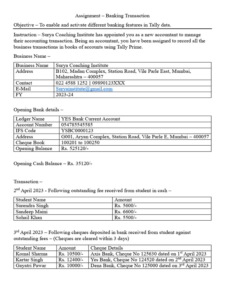 Processfolio Assignment | PDF | Cheque | Banks