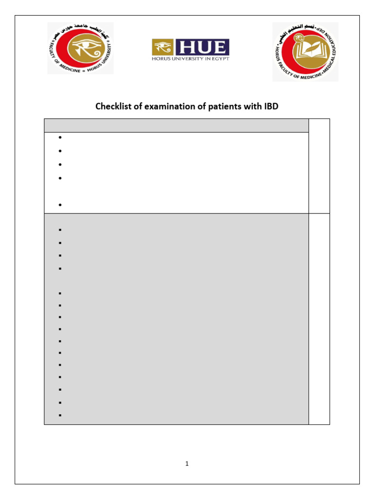 IBD Checklist | PDF