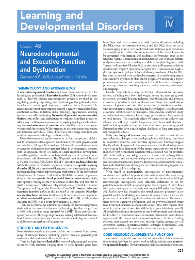 Learning and Developmental Disorder | PDF | Executive Functions ...