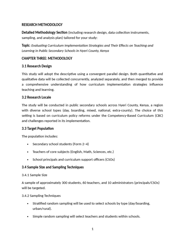 Research Methodology | PDF | Methodology | Sampling (Statistics)