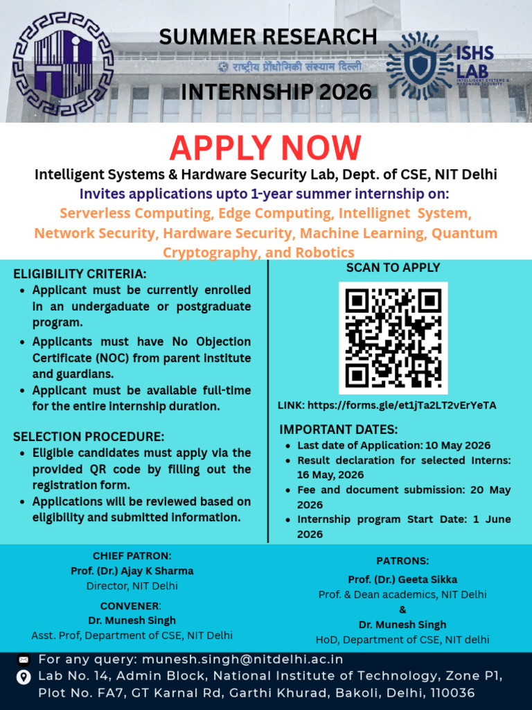 Summer Internship 2026 2 | PDF | Computer Engineering | Computer Science