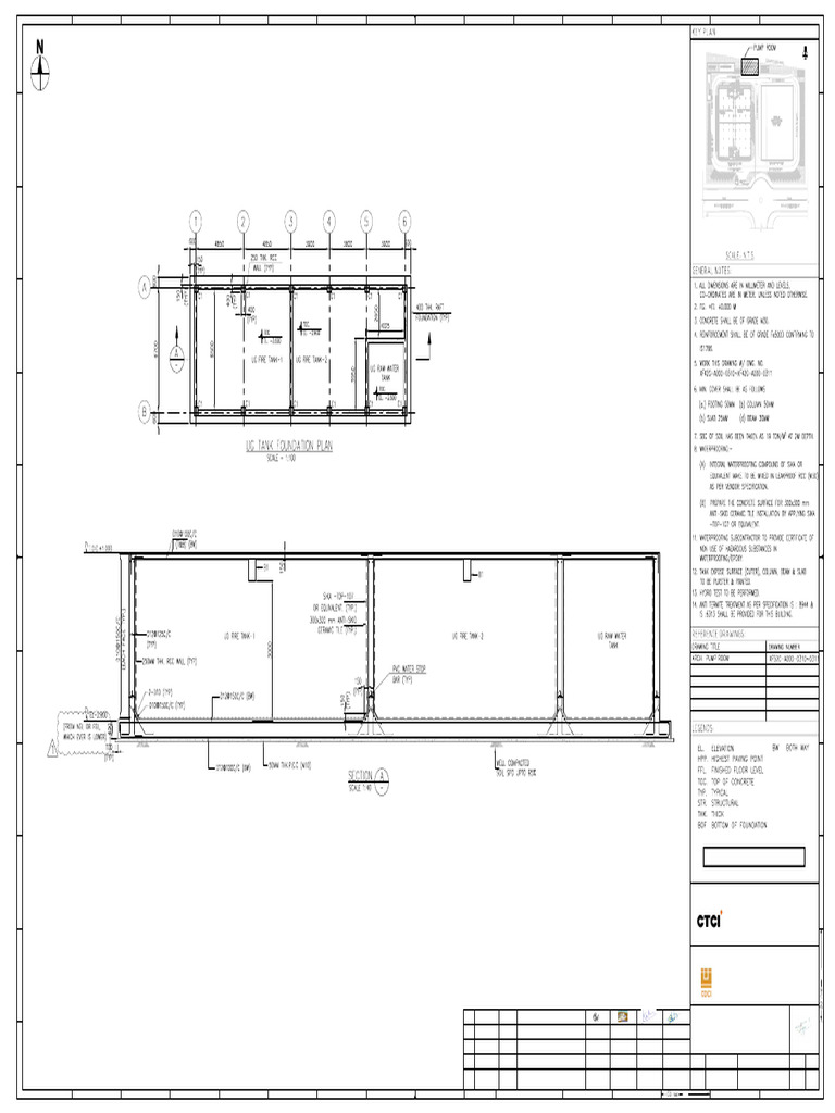 XF42G-A000-0310_R0_Pump Room Foundation Layout Plan & Section Detail | PDF