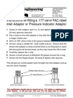 Instruction For Fitting A 177 Cal or Fac Rated Inlet or Pressure Indicator Adaptor