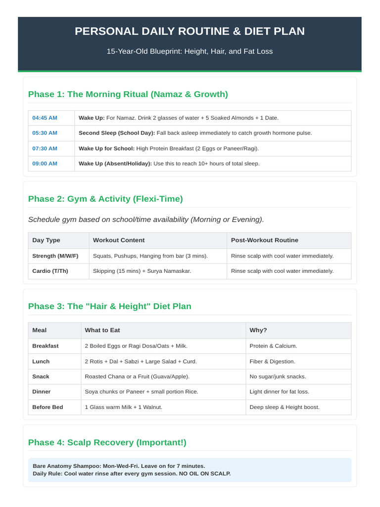 Personal Daily Routine Blueprint | PDF