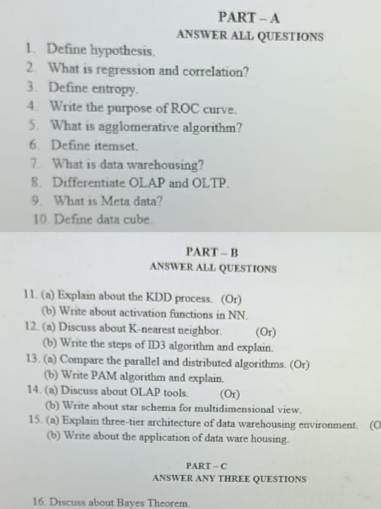 Data Mining Model Question | PDF