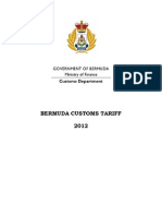 Bermuda Customs Tariff 2012