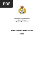 Bermuda Customs Tariff 2012