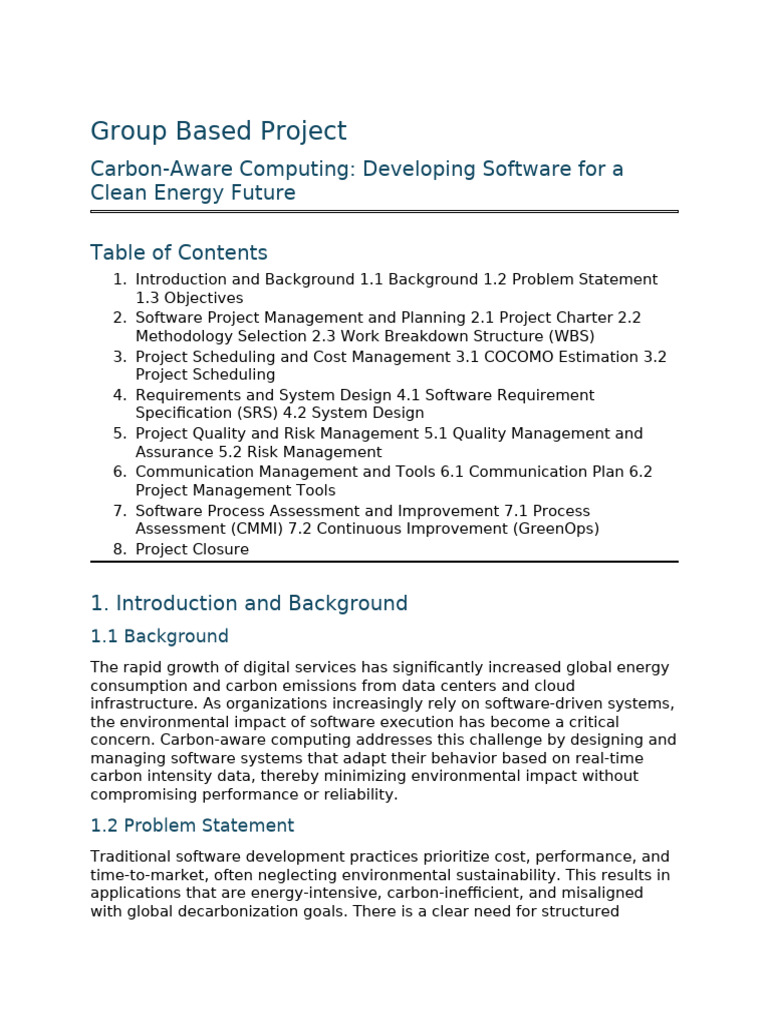 Carbon-aware Computing Project Report | PDF | Software Development ...