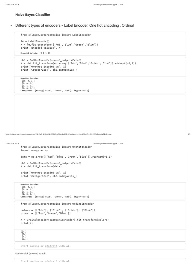 Naive Bayes for Students.ipynb - Colab | PDF
