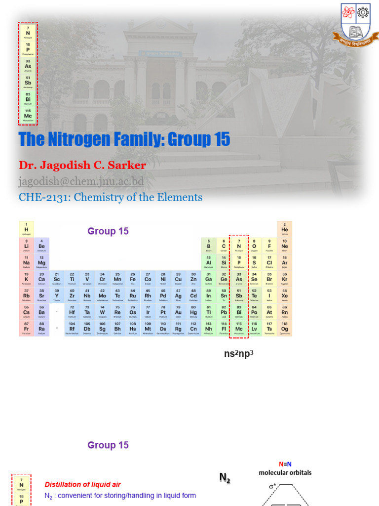 Group 15 and 18 | PDF | Nitrogen | Oxide