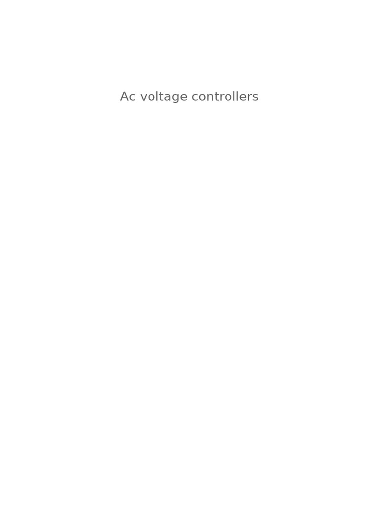 Ac Voltage Controllers Notes | PDF | Ac Power | Alternating Current