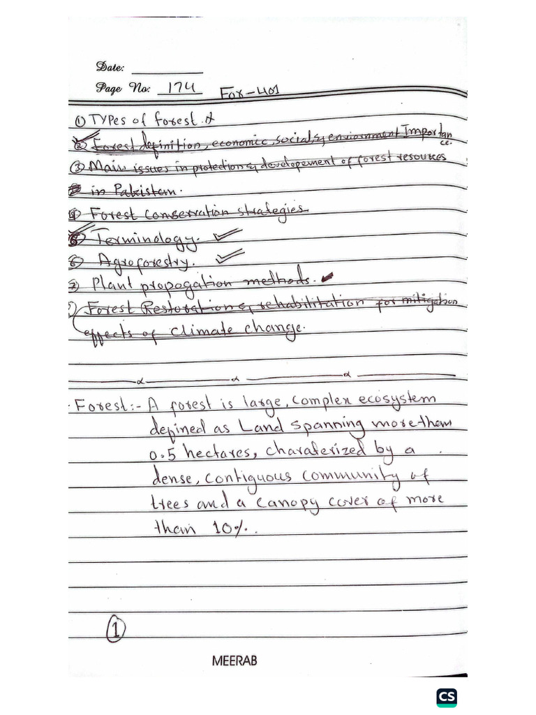 Forestry Notes | PDF