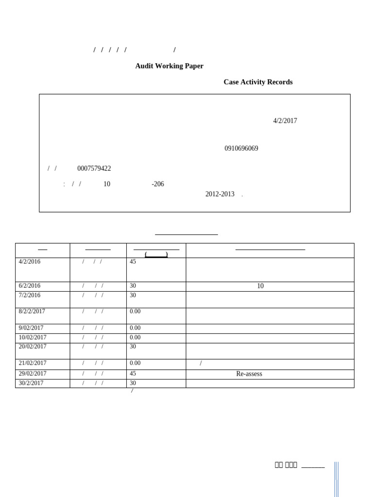 Cas Activity Record - Copy | PDF