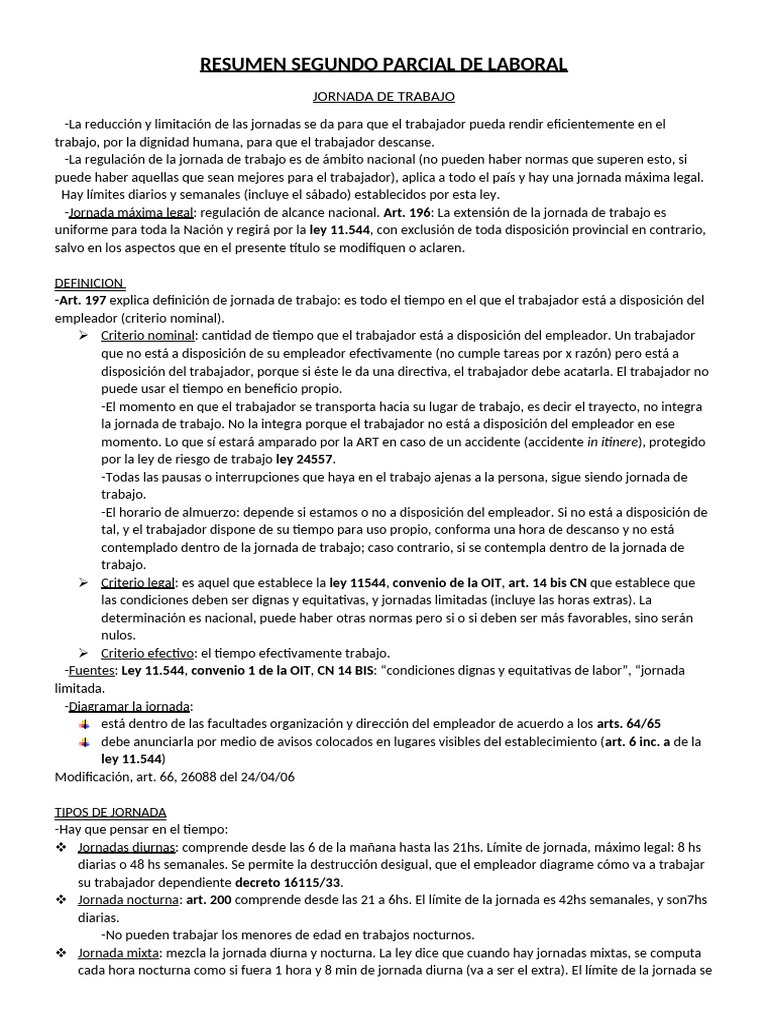 RESUMEN SEGUNDO PARCIAL DE LABORAL | PDF | Salario | Derecho laboral