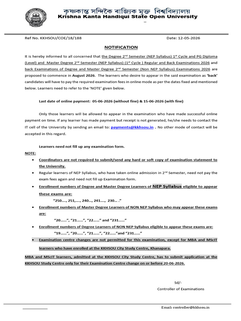 Notf_DEG2MAS2(NEP)_2026_188-20260512022416 | PDF | Higher Education ...