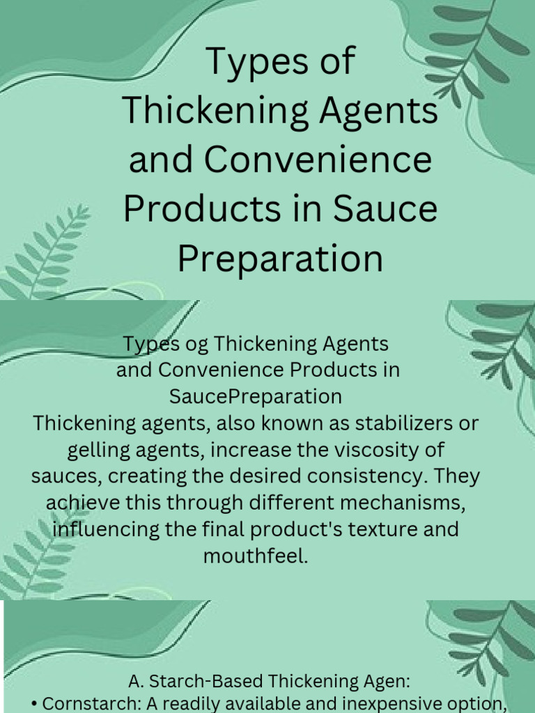 Cn 6 1p Types of Thickening Agent & Convenience Product in the ...