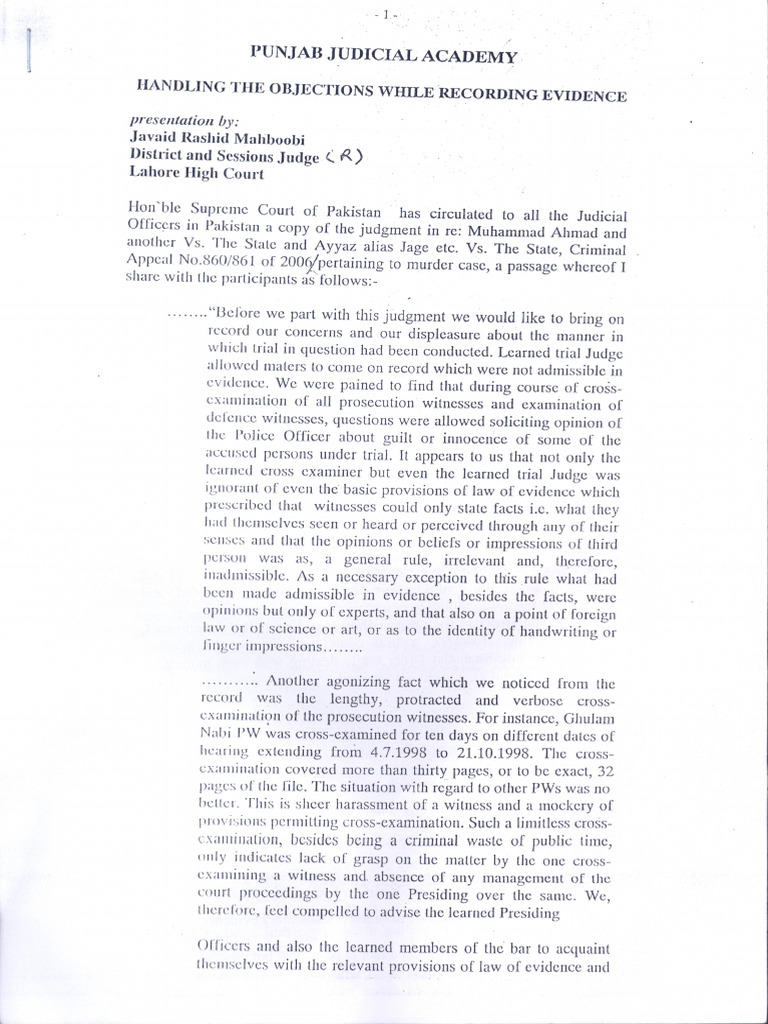 Handling Objections Recording Evidence | PDF | Common Law | Public Law