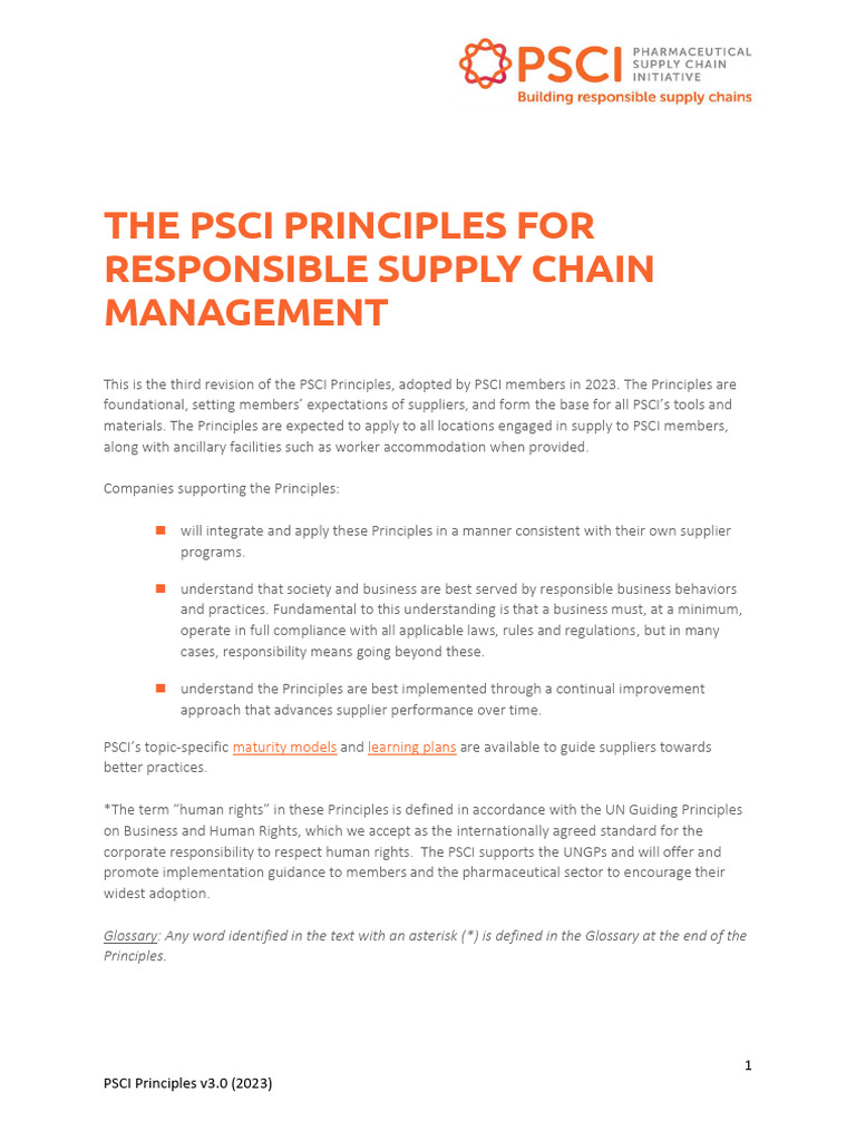The PSCI Principles | PDF