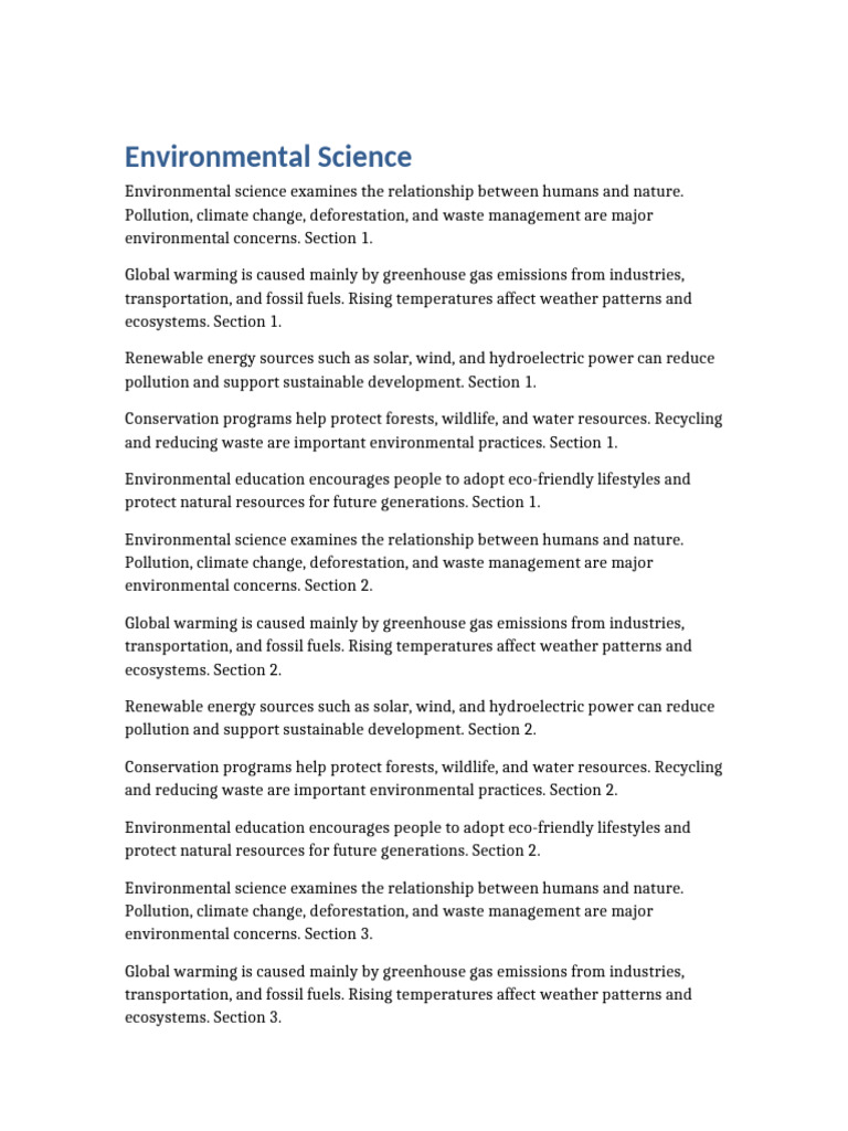 Environmental_Science_Notes | PDF | Climate Change | Energy Development