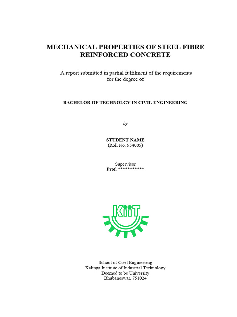 Btech Project report template-1.doc | PDF | Concrete | Reinforced Concrete