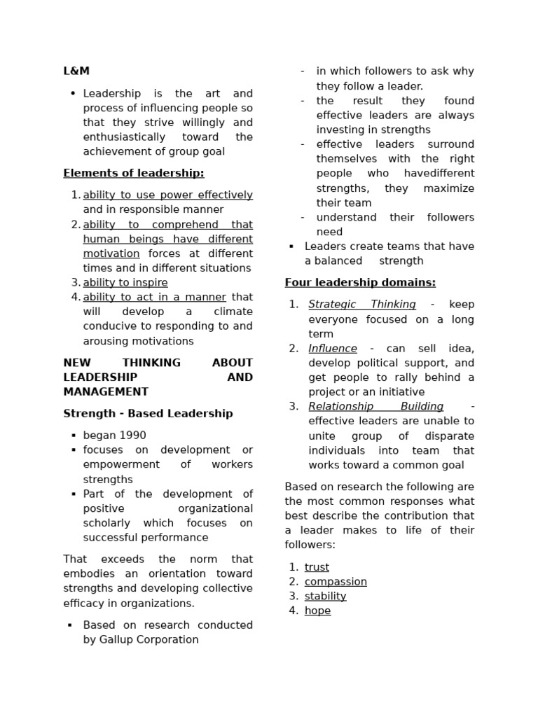 Leadership and Management | PDF | Leadership | Behavioural Sciences