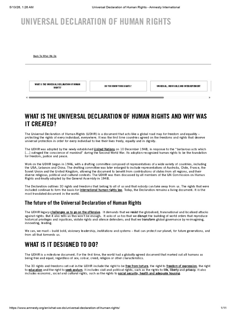 Universal Declaration of Human Rights - Amnesty International | PDF ...