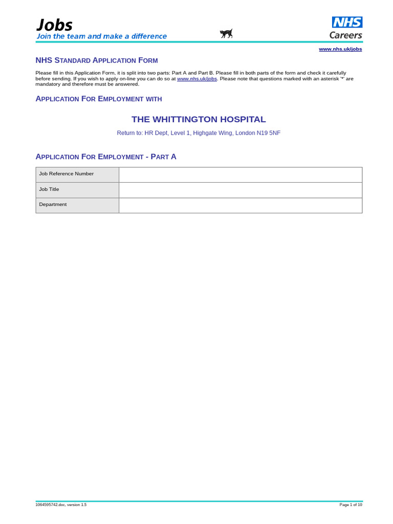 NHS Paper Application Form | PDF