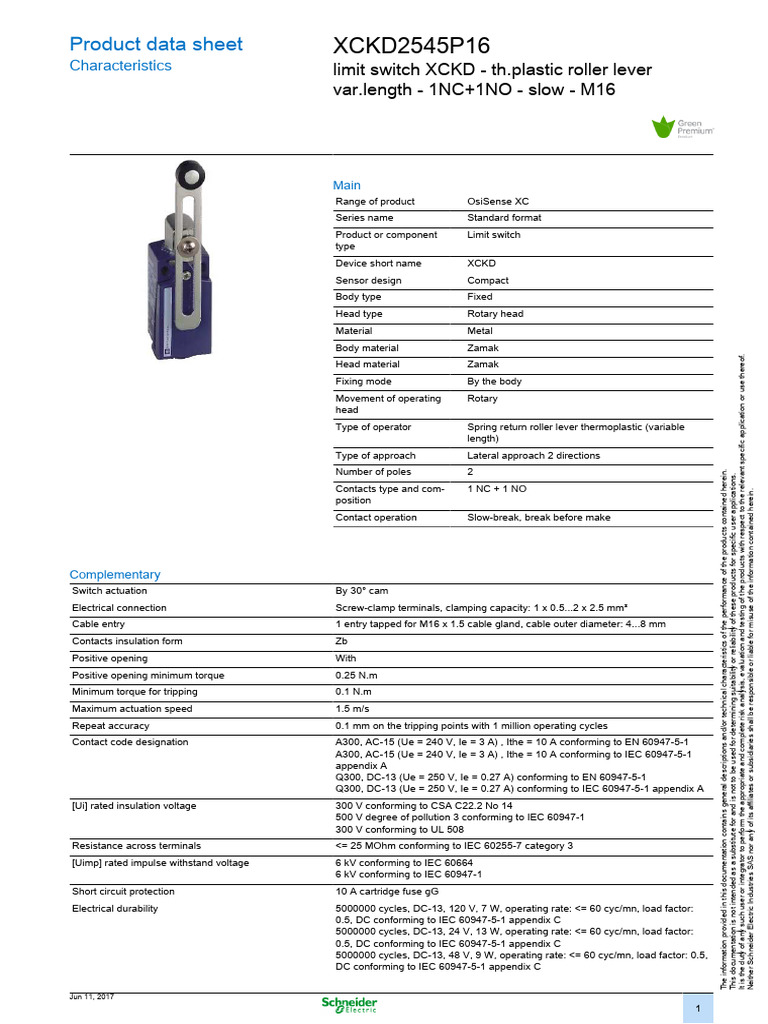 Limit Switch | PDF | Switch | Electric Power