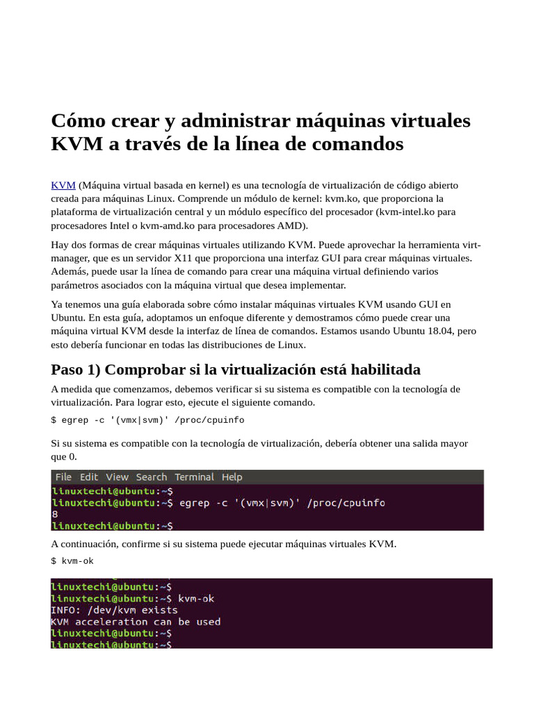 Qemu KVM | PDF | Máquina virtual | Linux