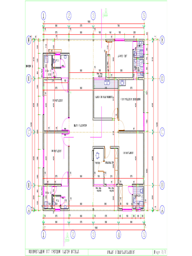 1-2-Plan de Cotation Dispensaire - Plans Espc - Model | PDF