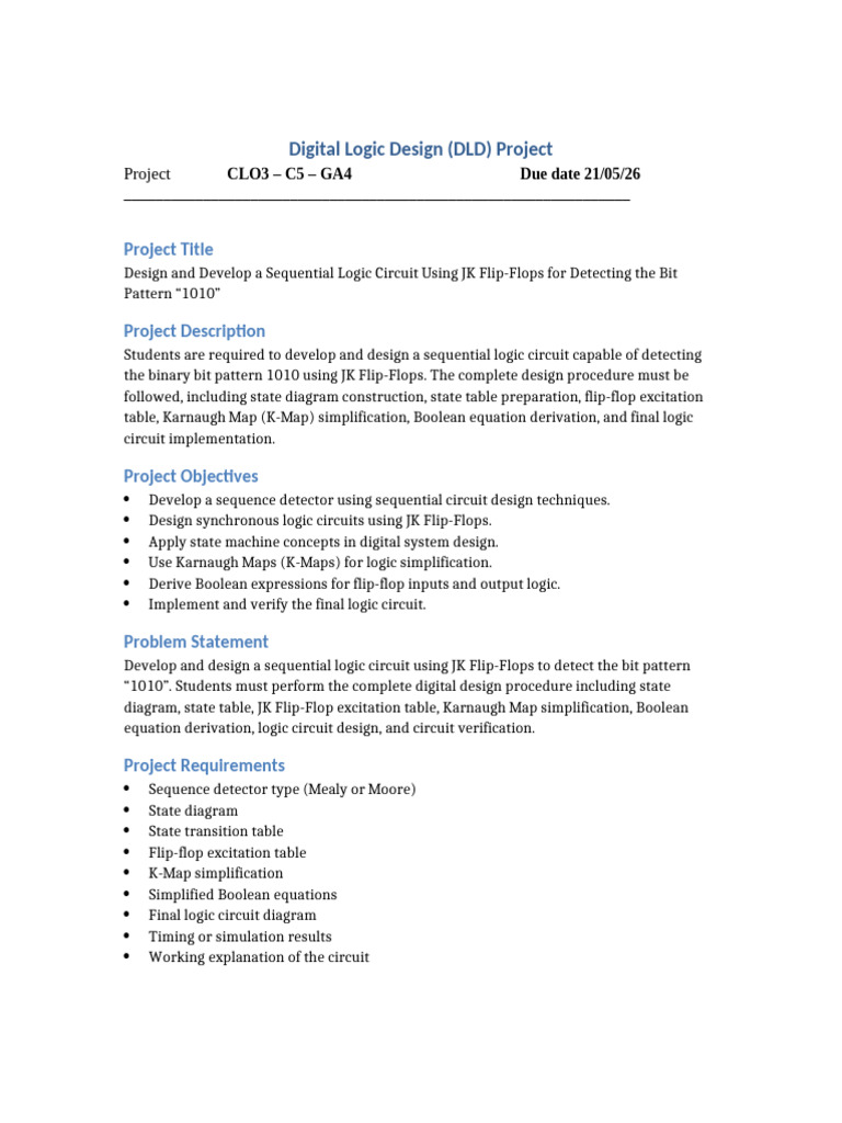 DLD Project Sequence Detector | PDF | Logic Gate | Boolean Algebra