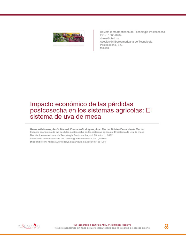 Impacto Economico de Las Perdidas Poscosechas | PDF | Fruta | Alimentos