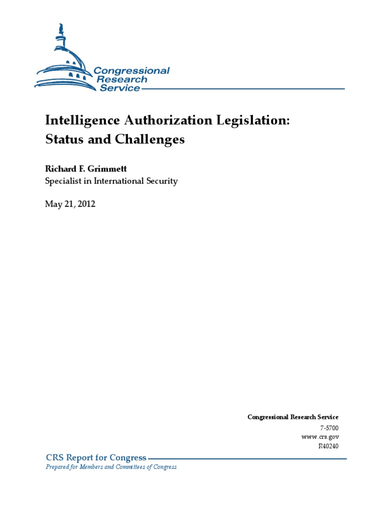 Intelligence Authorization Legislation Overview | PDF | United States ...