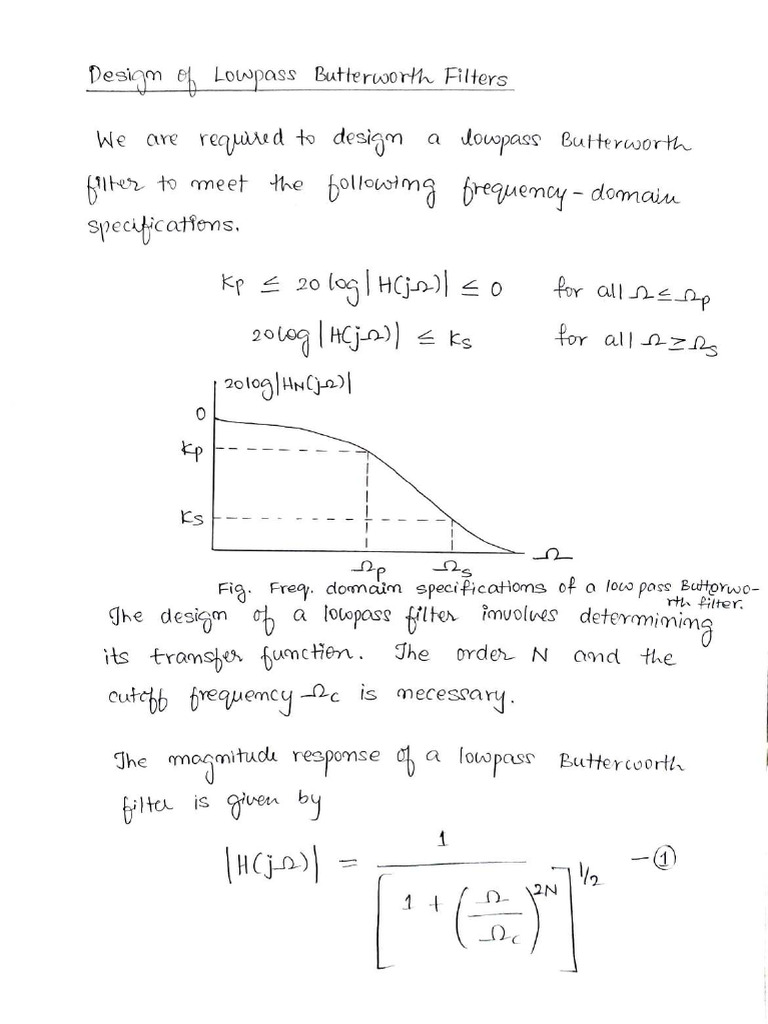 Butterworth Low Pass Filter Design | PDF