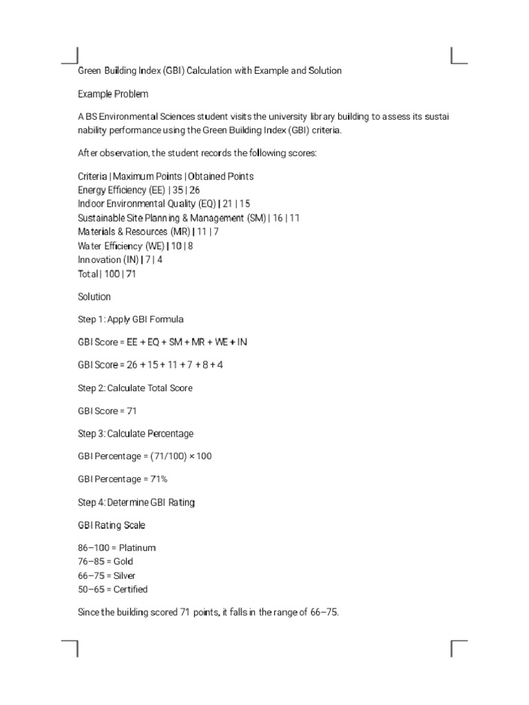 GBI Calculation Example Phoenix | PDF