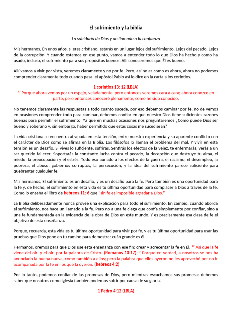 El Sufrimiento y La Biblia Predicacion | PDF | Libro de trabajo ...