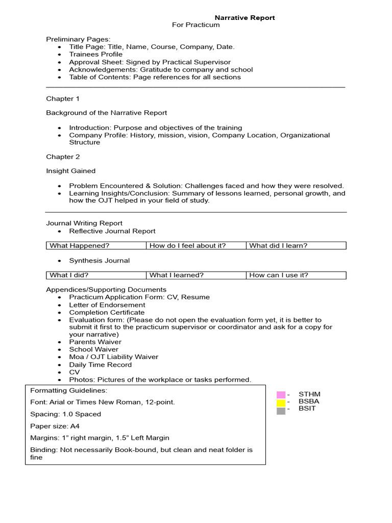 Format For Narrative Report | PDF