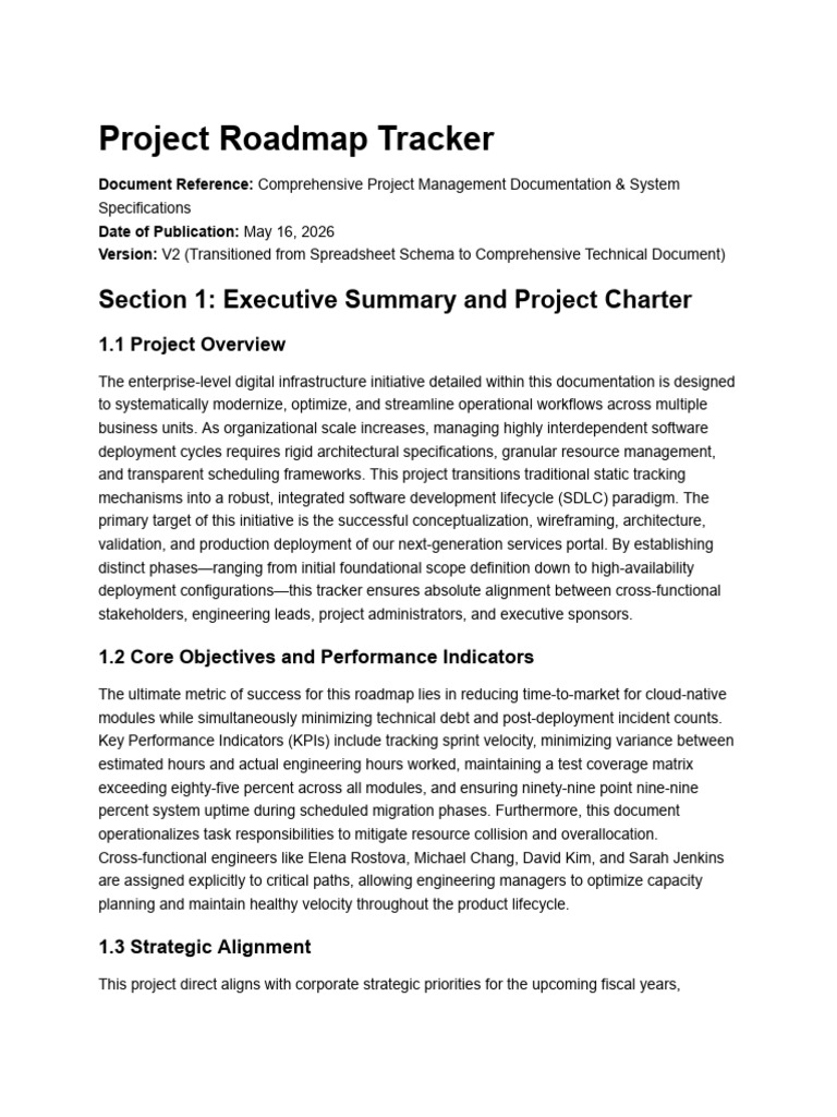 Project Roadmap Tracker V2 | PDF | Databases | Project Management