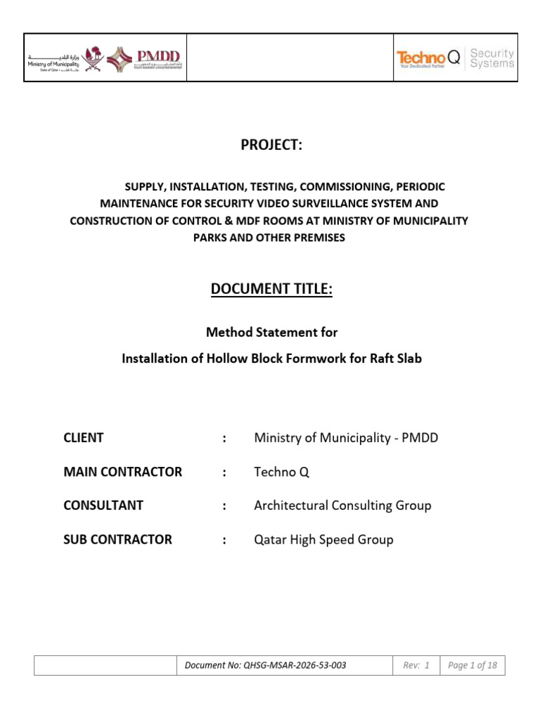 MOS - Installation of Hollow Block Formwork For Raft Slab | PDF ...